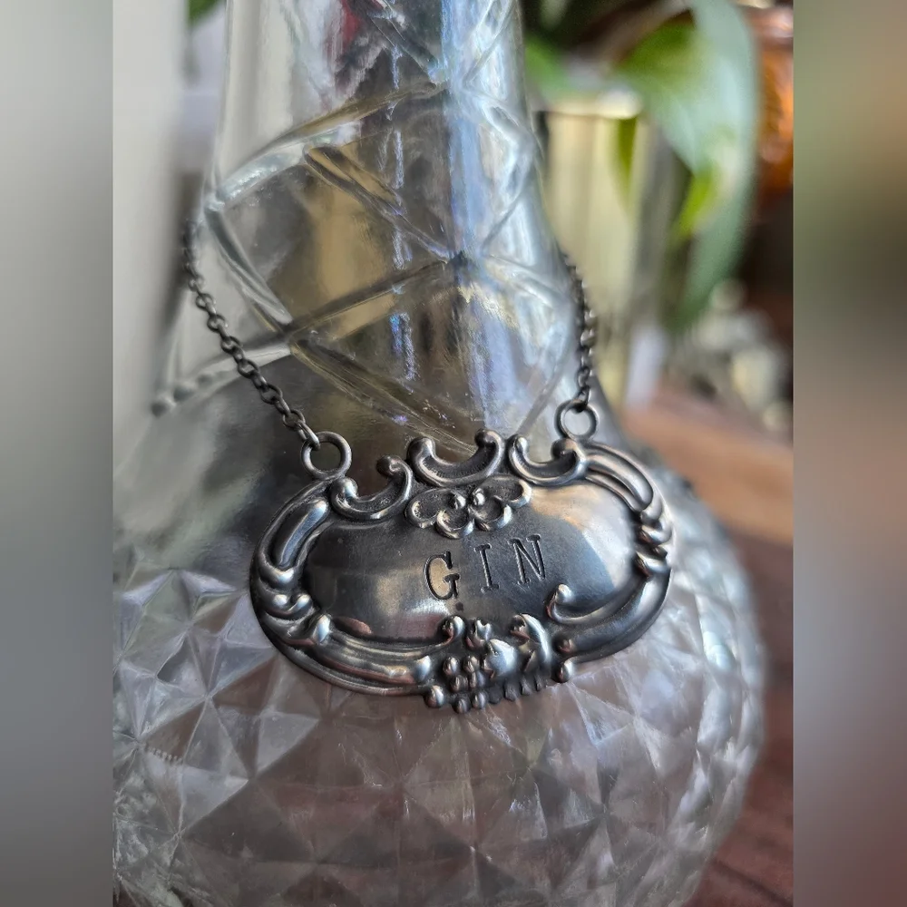 Vintage Silver Gin Decanter Tag - Picture 3 of 5
